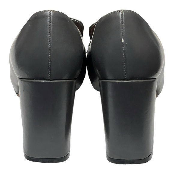 ANTEPRIMA Milano Leather Loafer Pump Grey 3”Block Heel Business Women EU36/US5.5 - Picture 3 of 11